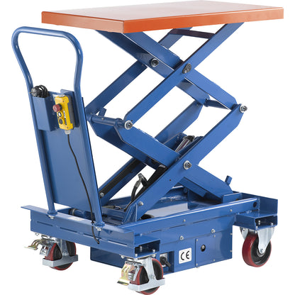 Lifting platform trolley, electric, lifting range 520 - 1460 mm, max. load 650 kg.