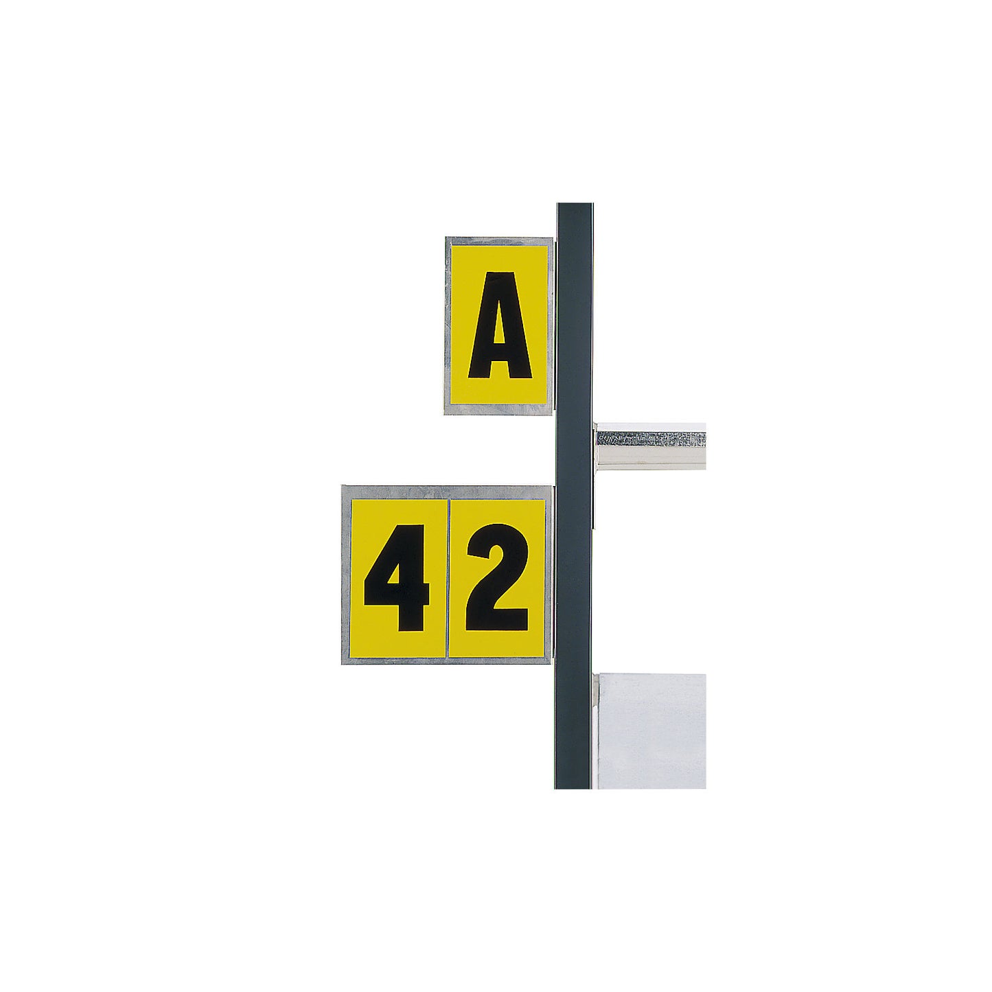 Aluminium sign, H 260 mm, W 310 mm, double, for 2 characters.
