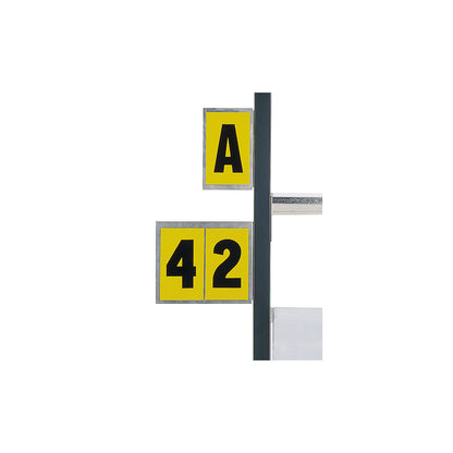 Aluminium sign, H 260 mm, W 310 mm, double, for 2 characters.