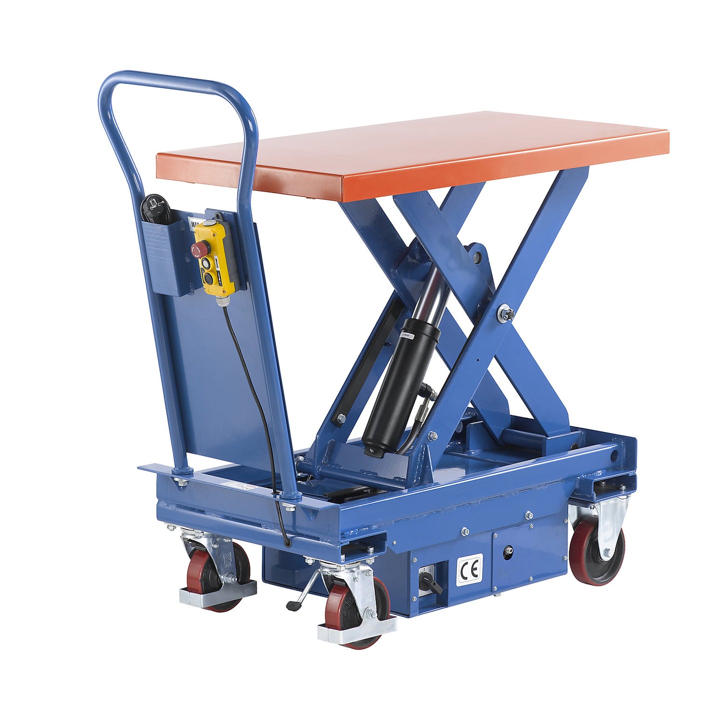 Lifting platform trolley, electric, lifting range 485 - 1000 mm, max. load 1000 kg.