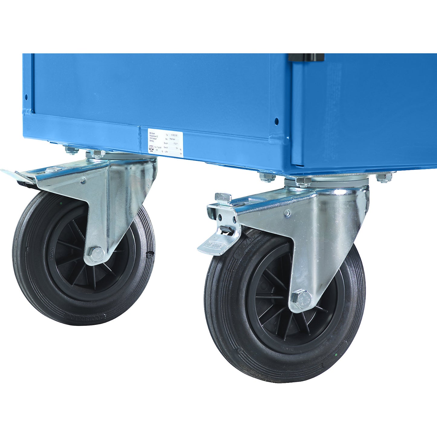 Cupboard trolley, with double doors, lockable, without shelves.