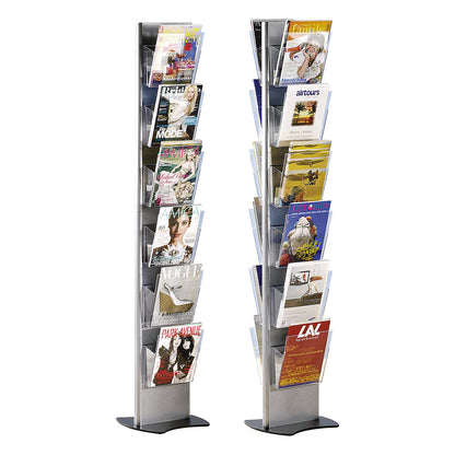 Brochure display stand for A4, detachable brochure holder, 2-sided, 12 brochure compartments.