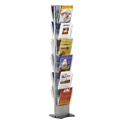 Brochure display stand for A4, detachable brochure holder, 2-sided, 12 brochure compartments.