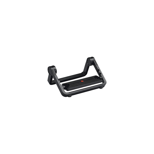 Foot rest with moveable foot plate, 3 height settings, plastic, black.