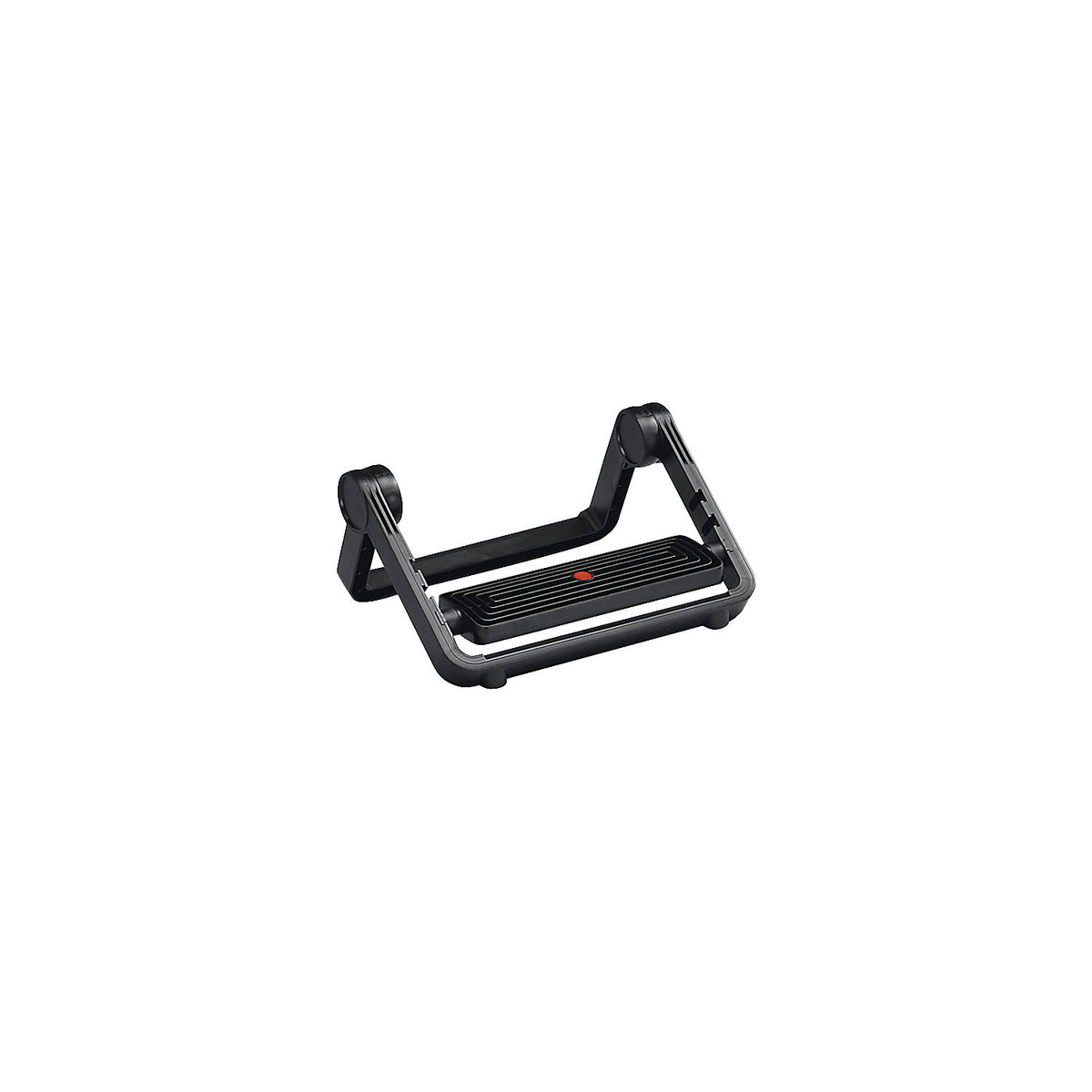Foot rest with moveable foot plate, 3 height settings, plastic, black.