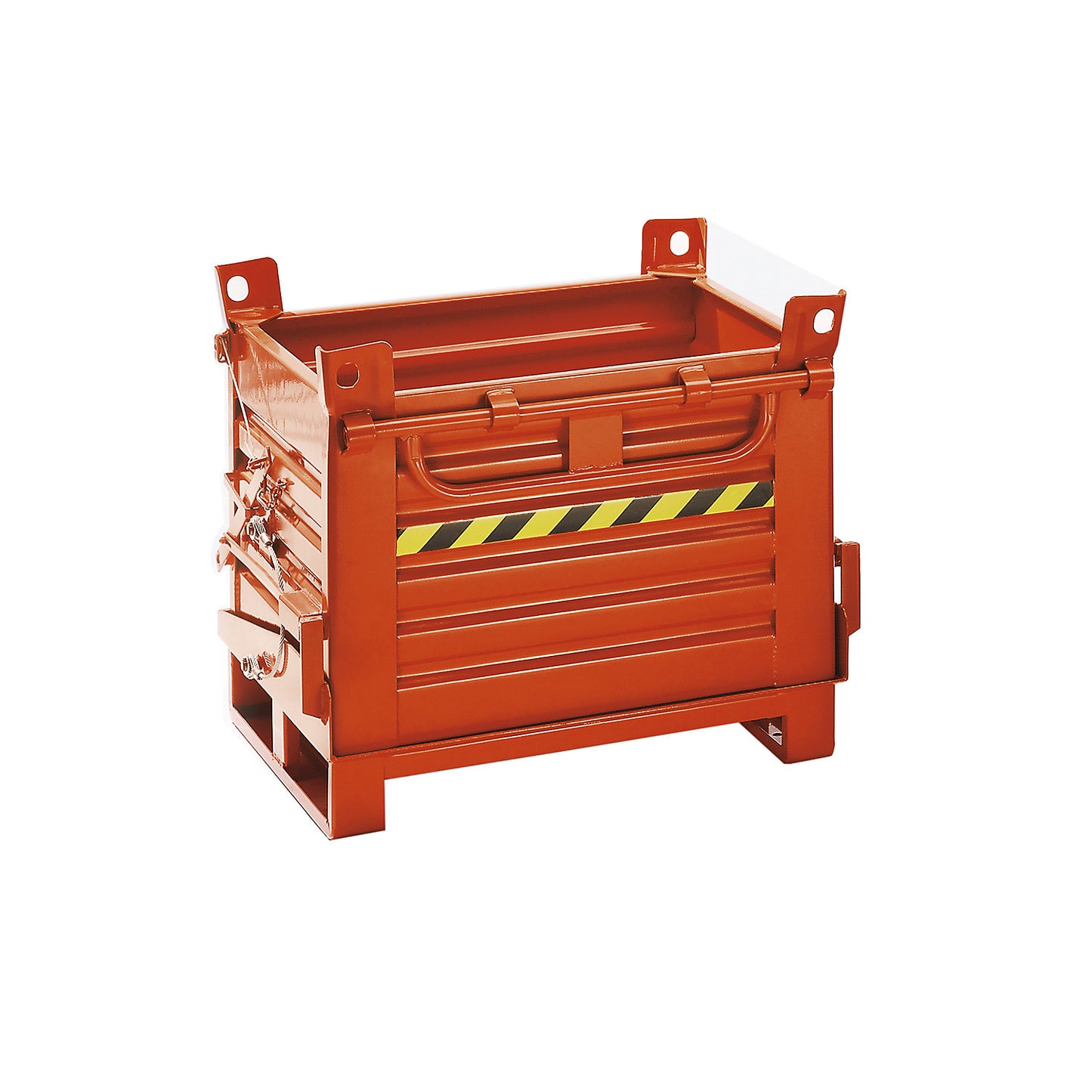 Hinged bottom skip, steel walls, 1 base flap, capacity 0.52 m³.