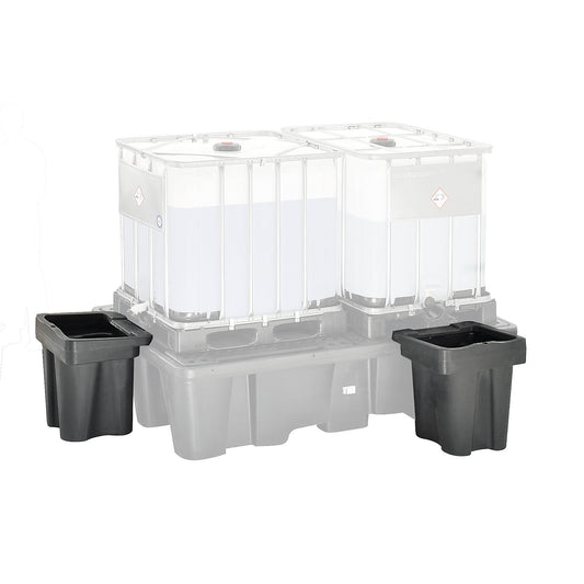 Filling attachment made of PE, LxWxH 590 x 640 x 670 mm, sump capacity 100 l.