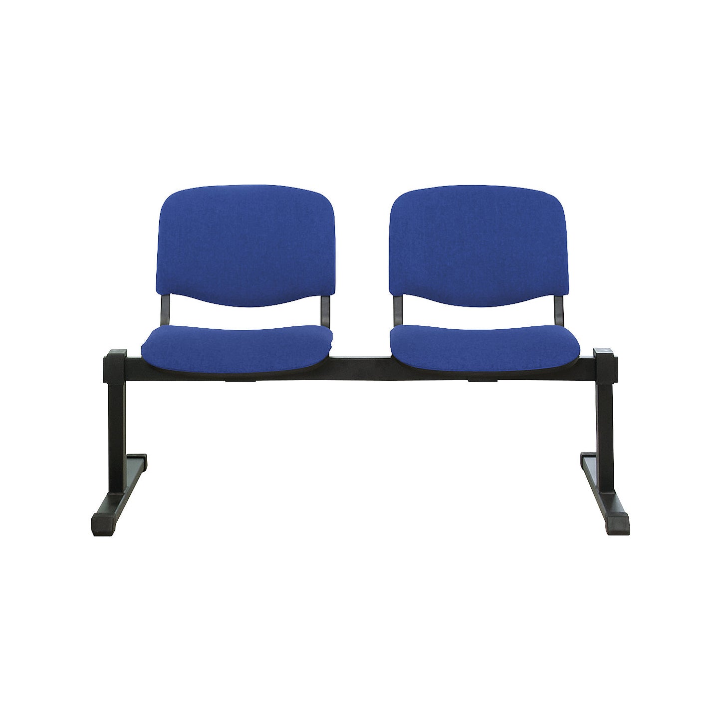 Bench unit, without table, 2 seats, blue upholstery.