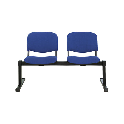 Bench unit, without table, 2 seats, blue upholstery.