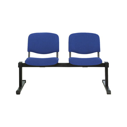 Bench unit, without table, 2 seats, blue upholstery.