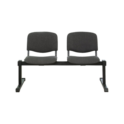 Bench unit, without table, 2 seats, charcoal upholstery.