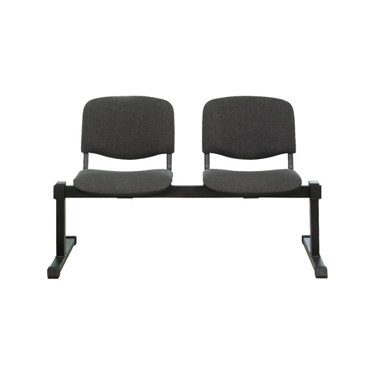 Bench unit, without table, 2 seats, charcoal upholstery.