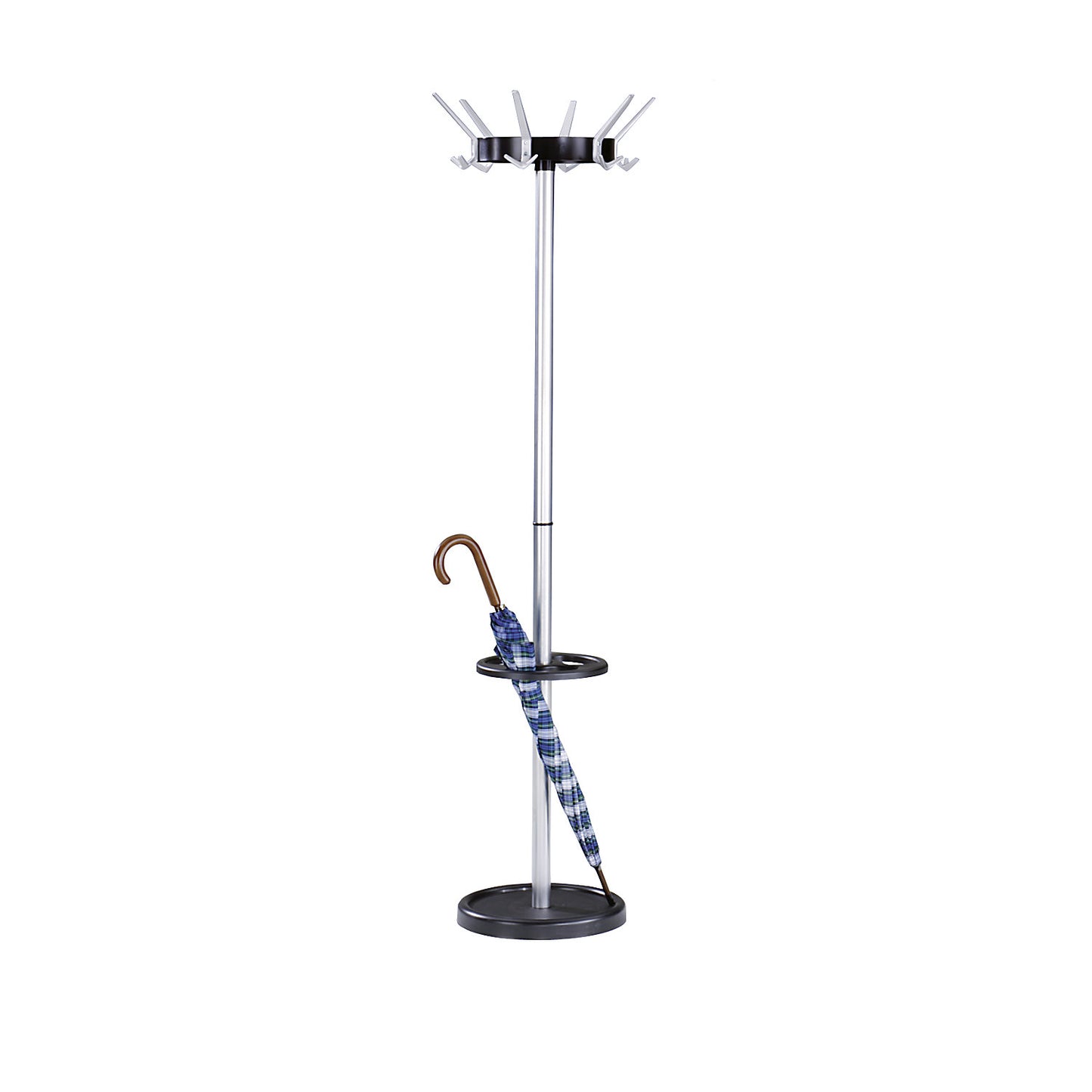 Coat stand, classic, made of steel, 6 hat hooks, 12 coat hooks.