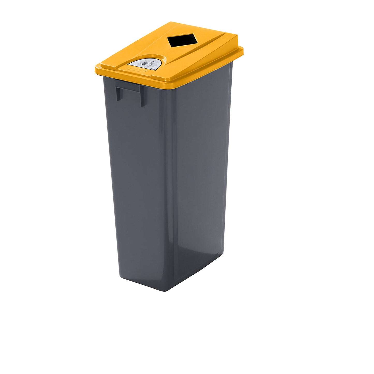 Robust recyclable waste collector with lid, capacity 80 l, flat lid, square opening.