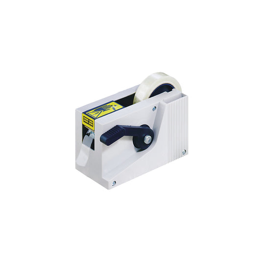 Semi-automatic adhesive tape dispenser, for up to 25 mm tape width, variable length setting.