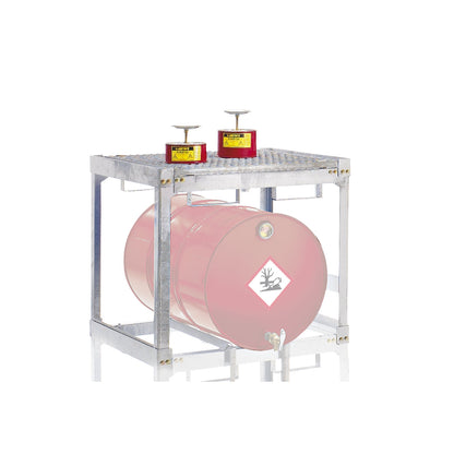 Drum and small container shelf unit, WxDxH 910 x 790 x 780 mm, for small containers.
