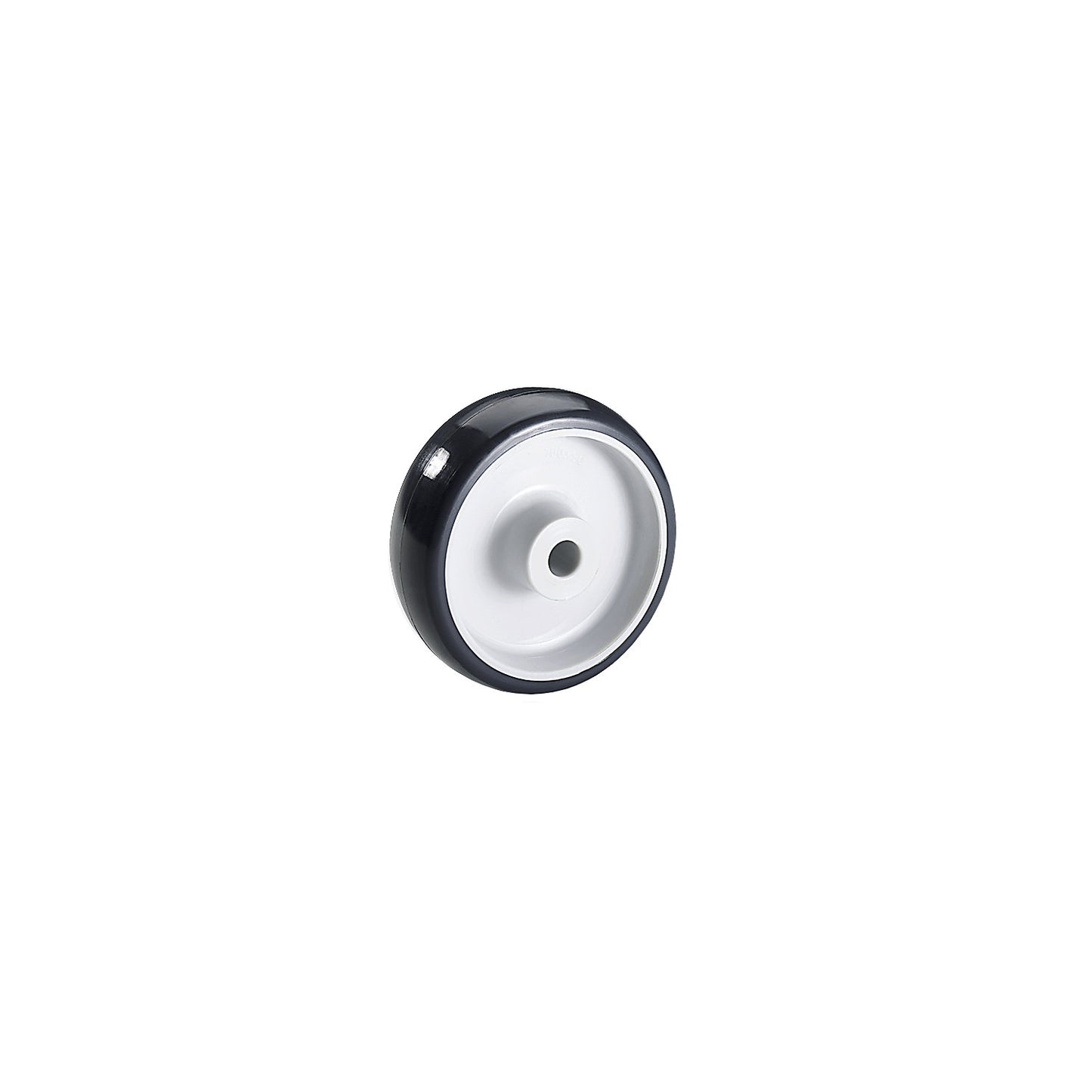 Polyurethane tyre on nylon rim, with plain bearings, wheel Ø x width 100 x 30 mm.