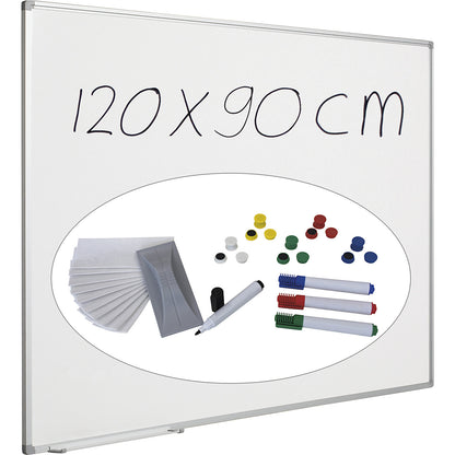 Economy whiteboard set, sheet steel, painted, WxH 1200 x 900 mm.