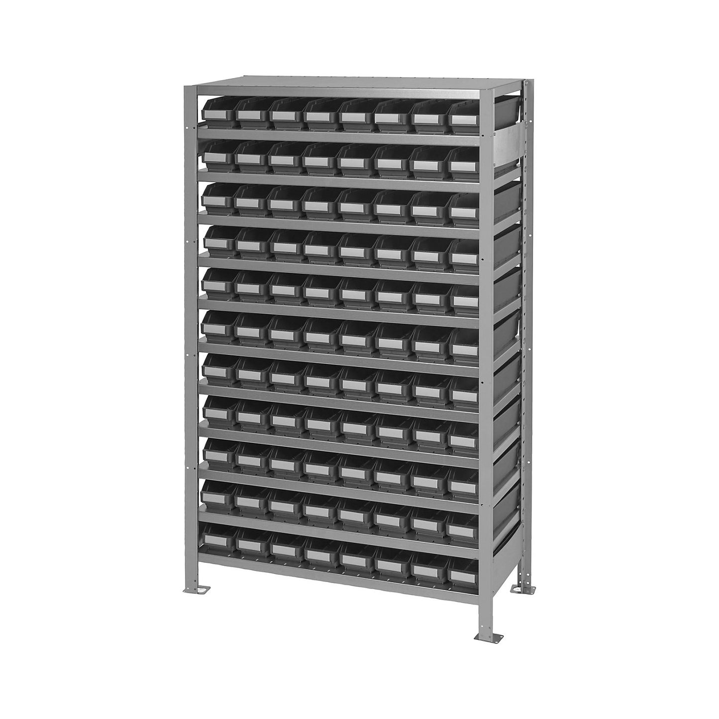 Boltless shelving unit, with ESD open fronted storage bins, HxWxD 1790 x 1000 x 300 mm, 88 open fronted storage bins.