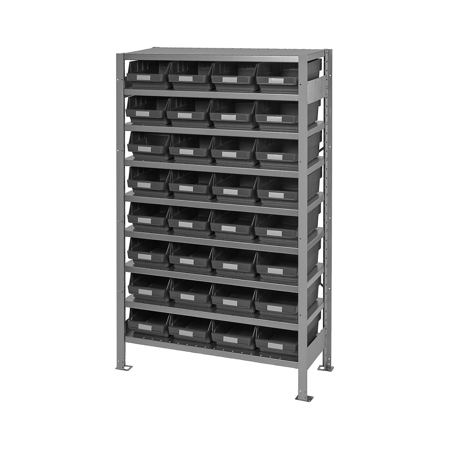 Boltless shelving unit, with ESD open fronted storage bins, HxWxD 1790 x 1000 x 400 mm, 32 open fronted storage bins.