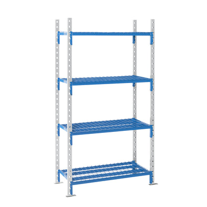 Boltless mesh shelf unit, shelf unit height 1996 mm, shelf width 1210 mm, standard shelf unit, shelf width 795 mm.