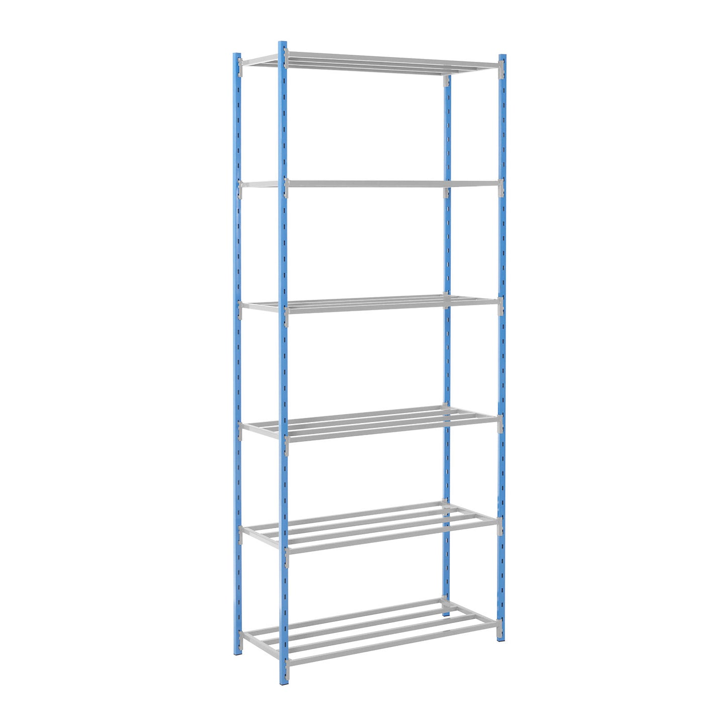 Boltless shelving unit, with tubular shelves, HxWxD 2496 x 1020 x 500 mm, standard shelf unit.