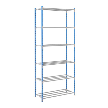 Boltless shelving unit, with tubular shelves, HxWxD 2496 x 1020 x 500 mm, standard shelf unit.