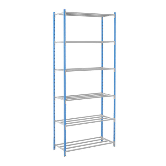 Boltless shelving unit, with tubular shelves, HxWxD 2496 x 1020 x 600 mm, standard shelf unit.