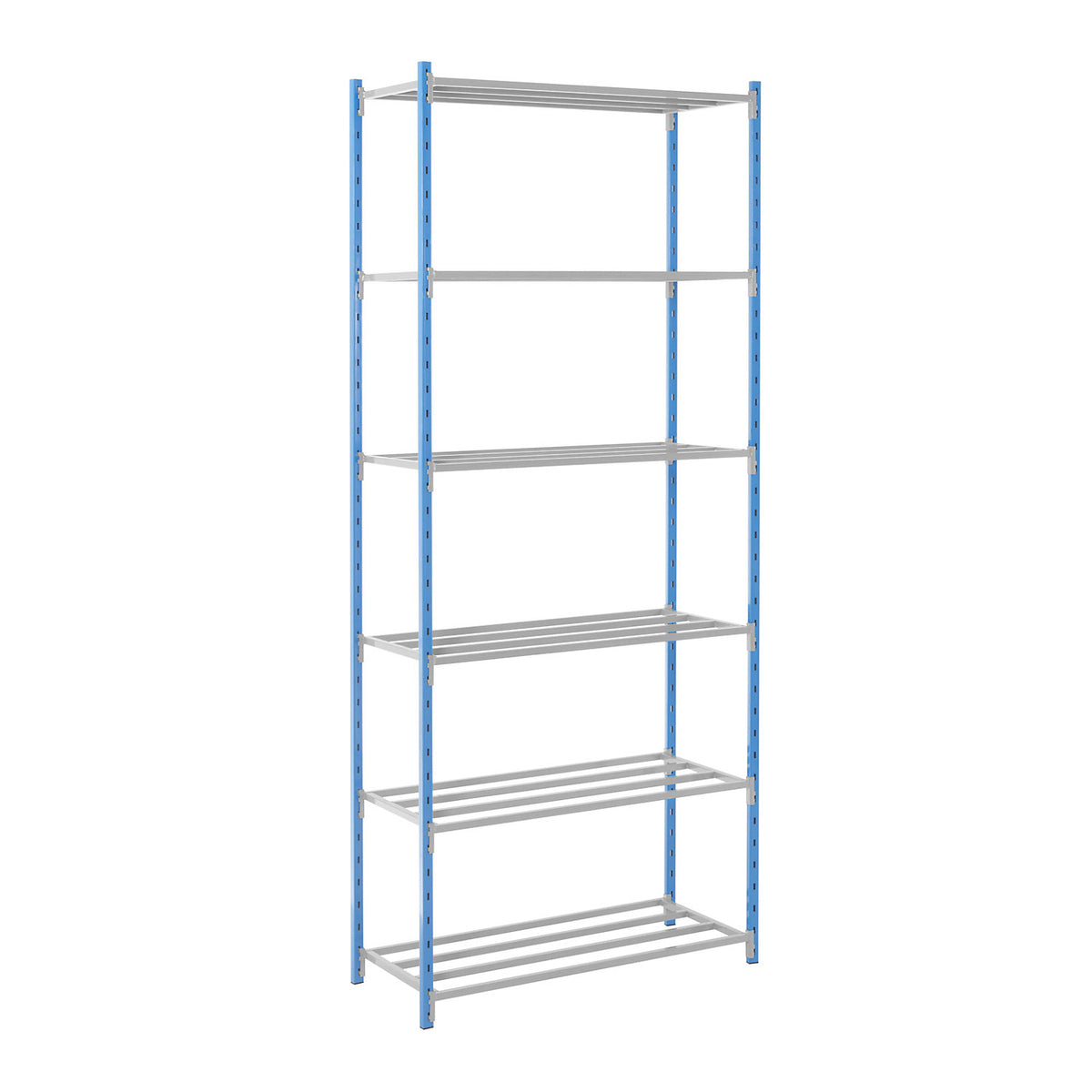 Boltless shelving unit, with tubular shelves, HxWxD 2496 x 1020 x 500 mm, standard shelf unit.