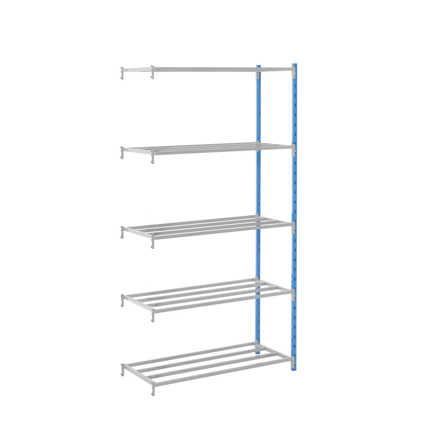 Boltless shelving unit, with tubular shelves, HxWxD 1996 x 1240 x 400 mm, extension shelf unit.