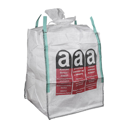 Big bag, closed base, moisture-proof fabric with asbestos imprint, pack of 20.