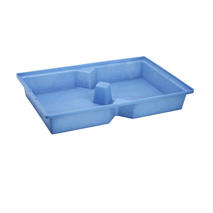 PE small container and pallet tray, LxWxH 1200 x 800 x 185 mm, sump capacity 100 l, without grate.