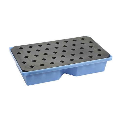 PE small container and pallet tray, LxWxH 1000 x 600 x 200 mm, sump capacity 60 l, with PE grate.