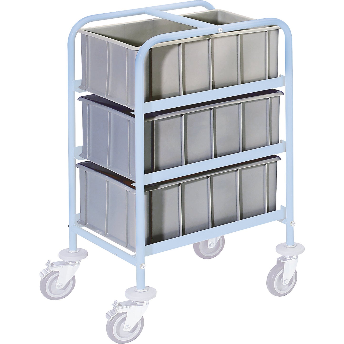 Plastic stacking container, capacity 42 l, LxWxH 600 x 400 x 230 mm.