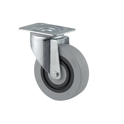 Nylon wheel, grey, wheel Ø x width 125 x 36 mm, swivel castor.