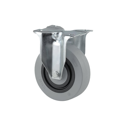 Nylon wheel, grey, wheel Ø x width 125 x 36 mm, fixed castor.