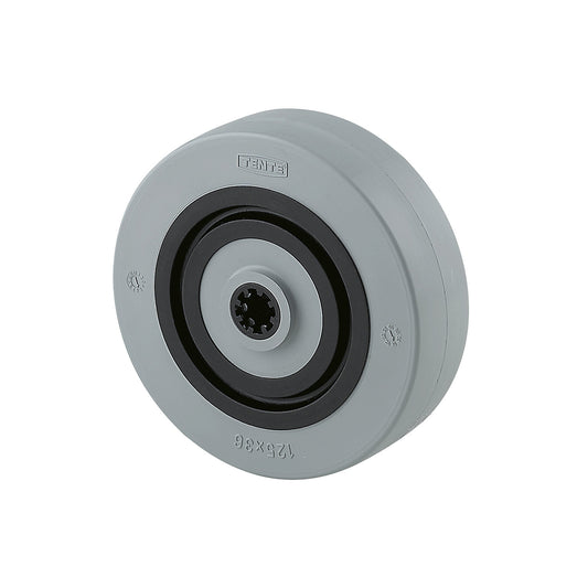 Nylon wheel, grey, roller bearings, wheel Ø x width 100 x 36 mm.