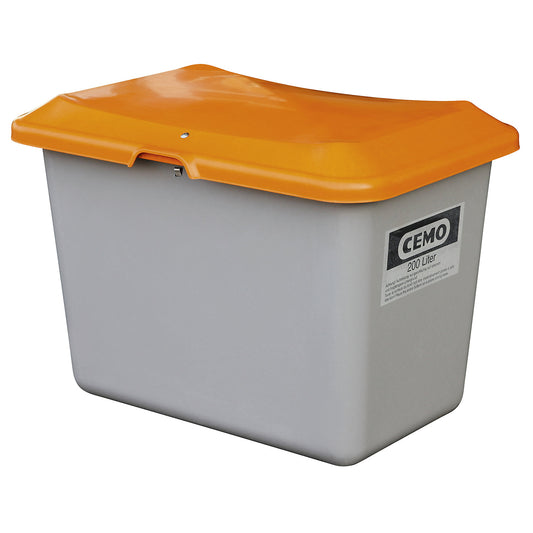 Grit container made of GRP, capacity 200 l, without dispenser opening, grey container.