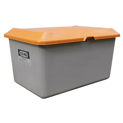 Grit container made of GRP, capacity 400 l, without dispenser opening, grey container.