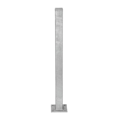 Barrier post made of steel, for bolting in place, 70 x 70 mm, hot dip galvanised.
