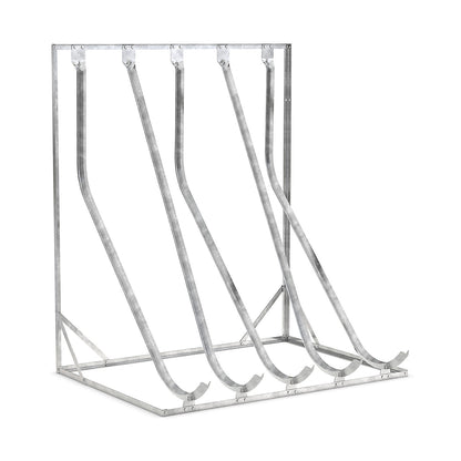 Semi vertical cycle rack, free standing, 5 parking spaces.