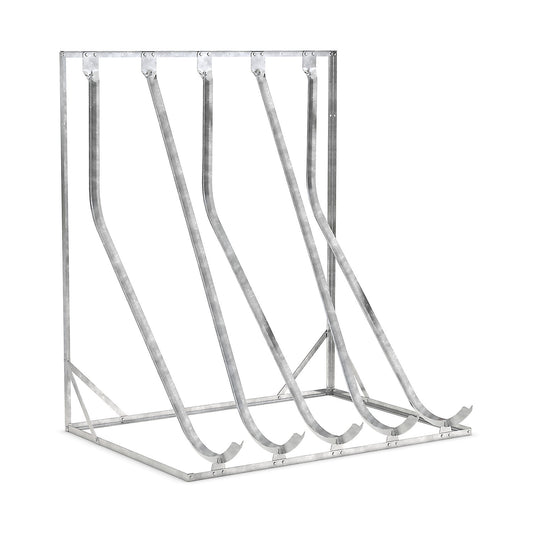 Semi vertical cycle rack, free standing, 5 parking spaces.