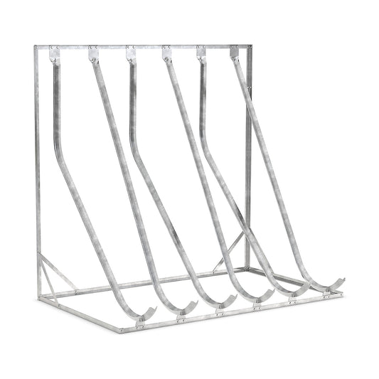 Semi vertical cycle rack, free standing, 6 parking spaces.