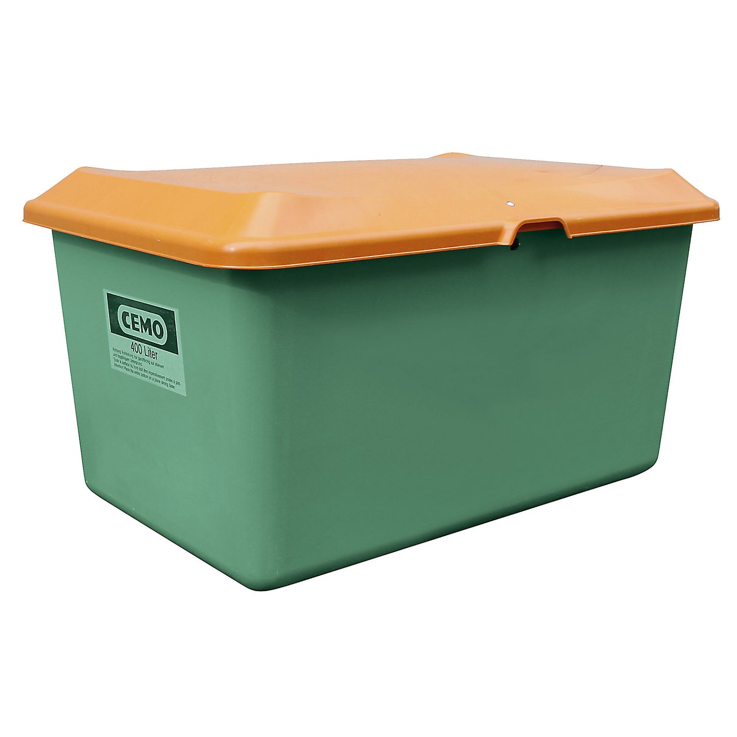 Grit container made of GRP, capacity 400 l, without dispenser opening, green container.