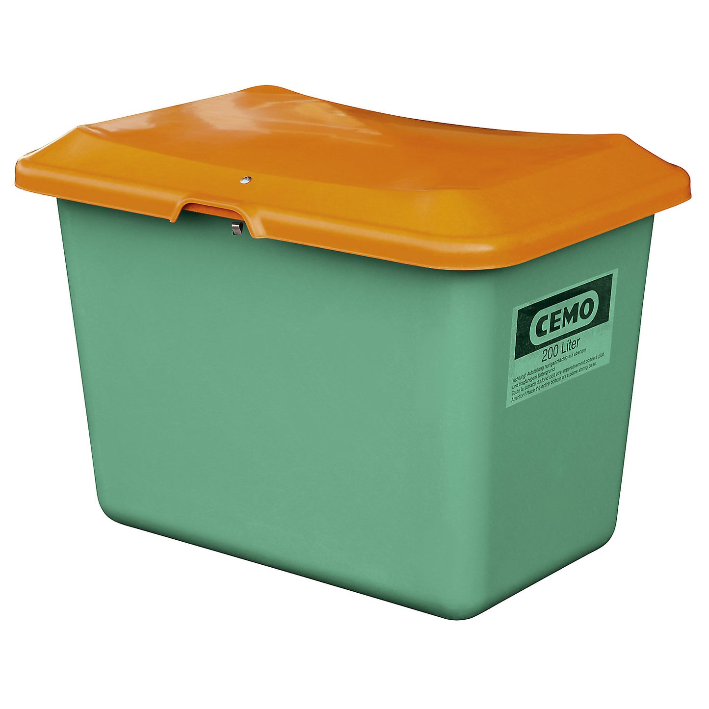 Grit container made of GRP, capacity 200 l, without dispenser opening, green container.
