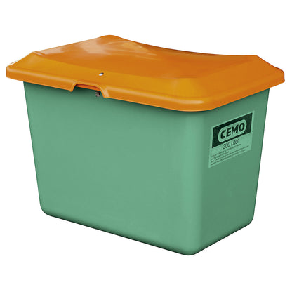 Grit container made of GRP, capacity 200 l, without dispenser opening, green container.