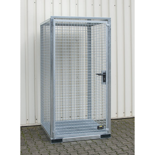 Assembled mesh gas cylinder cage, 16 cylinders with Ø 230 mm, grate floor.