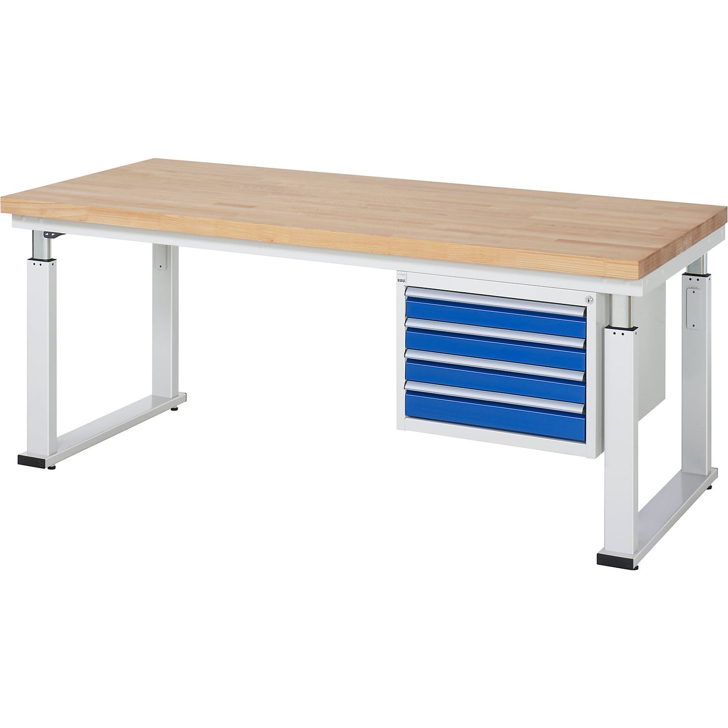 Drawer container below table top, WxD 580 x 650 mm, for table series 600, drawer height 4 x 90 mm.