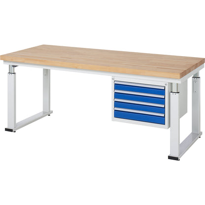 Drawer container below table top, WxD 580 x 650 mm, for table series 600, drawer height 4 x 90 mm.
