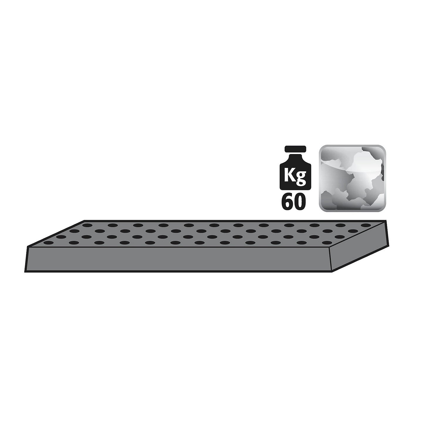 Perforated metal cover, for cupboard width 1055 mm, for tray.